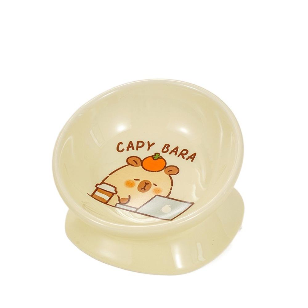 Slanted Mouth Pet High Foot Bowl Ceramic Dog Food Feeding Basin Cat Bowl  Water Container