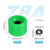 PATIKIL 70 mm Skateboard-Räder, 1 Set, Härtegrad 78A, Straßenräder, PU-Cruiser-Räder mit 608RS-Lagern für Skateboard-Ersatz, Grün