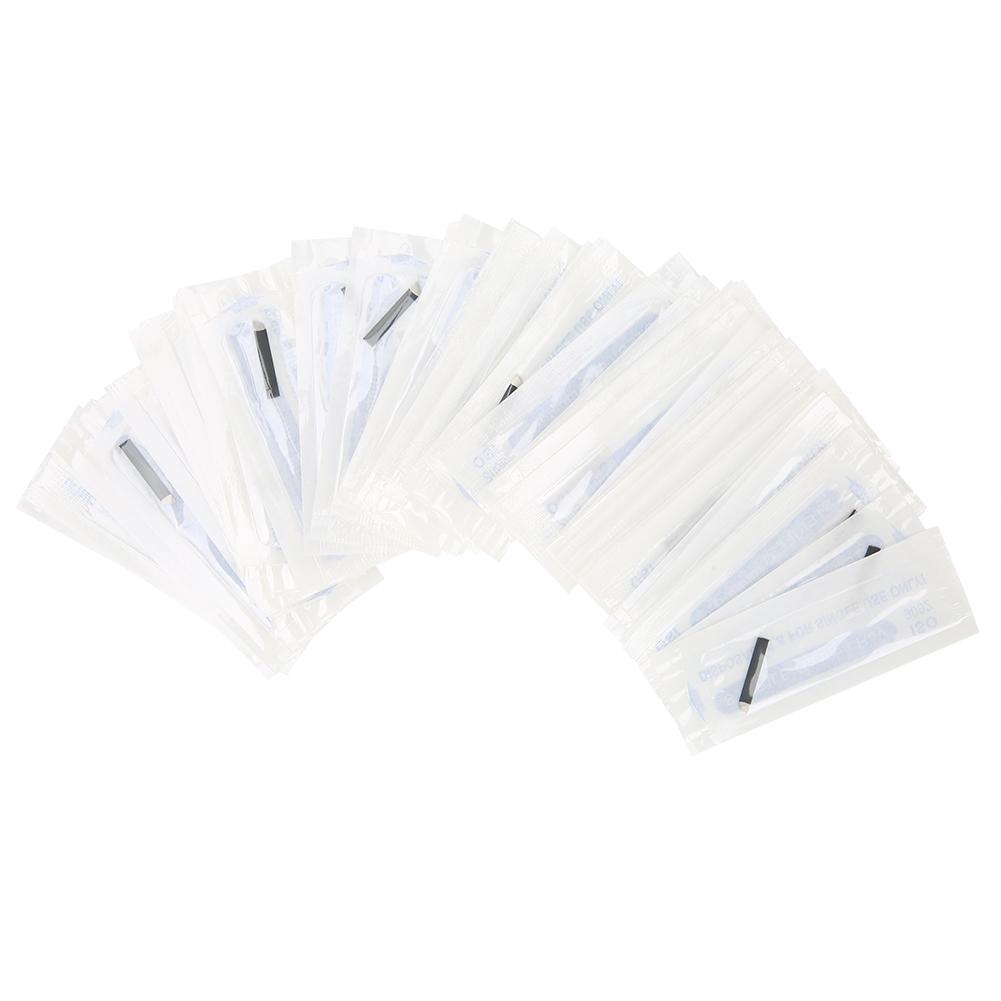 50pcs Aiguilles Microblading Sourcils Lame Tatouage Fin Lames Maquillage Permanent 0.18mm(21 broches