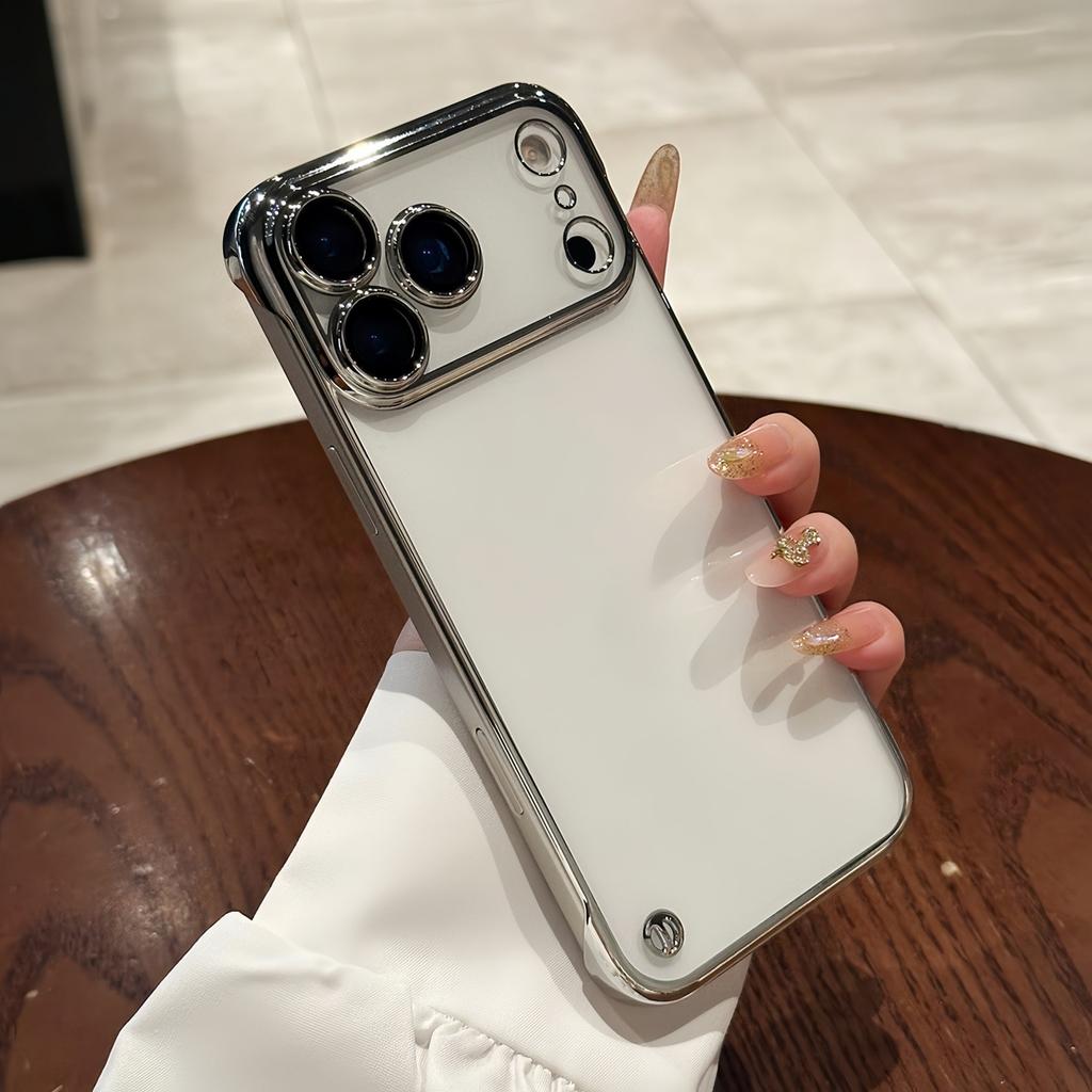 iPhone17PROMAX electroplated borderless ultra-thin mobile phone case for Apple 16 ultra-thin lens film protective case