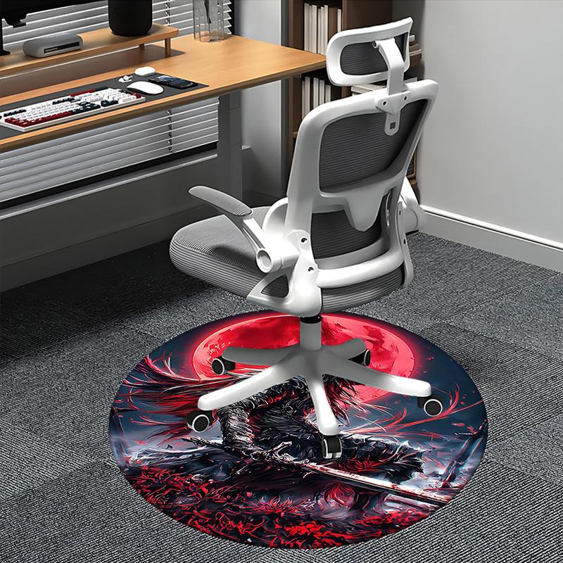 

Dark Knight,Red Moon Chair mat Round Rug Office carpet, Non slip, Suitable for Living Rooms, Bedrooms decor.1205354a 80cm by 80cm