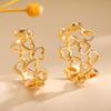 Oil Dripping Love Heart Earrings Hypoallergenic Golden Hollow Heart Hoop Earrings Lightweight Women Girls Earrings Fashion Jewelry