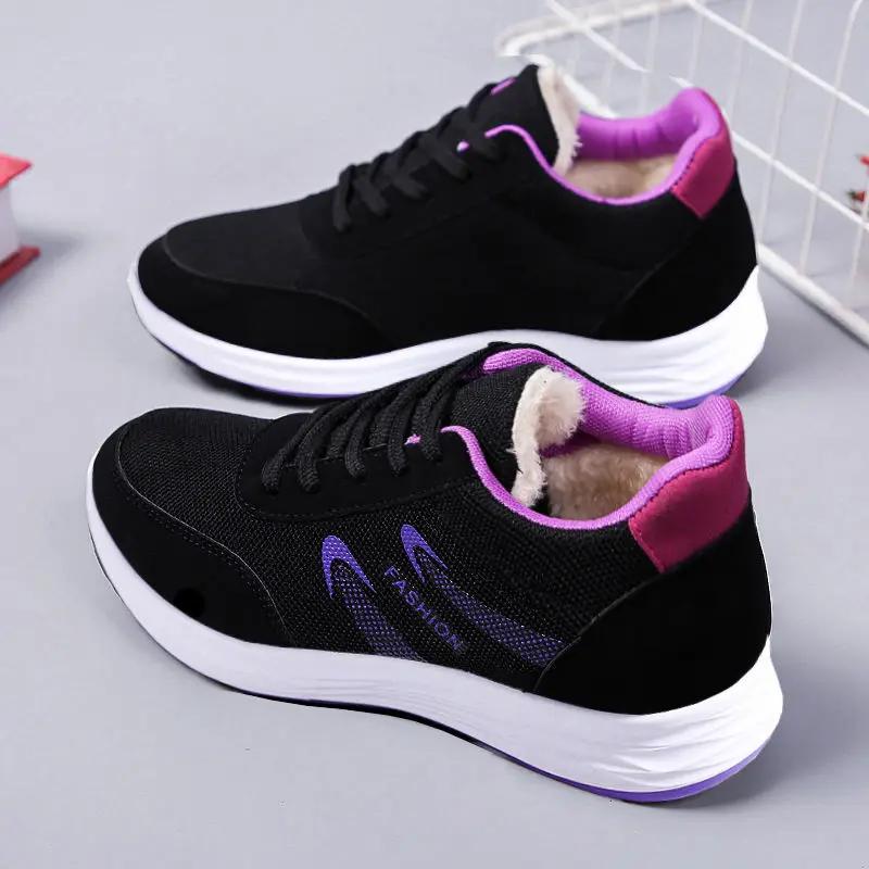 Fashion Running Shoes Women Sport Shoes Outdoor Lace-up Platform Sneakers Air Mesh Breathable Walking Jogging Gym Trainers
