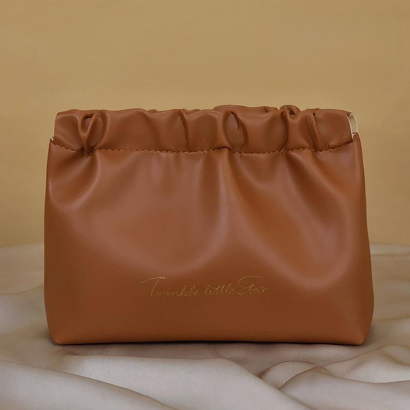 High Beauty Wrinkle Bag, Lipstick Bullet Bag, Travel Portable, Women's PU Cosmetics, Toilet and Storage Bag