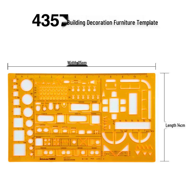 Multi-Function Drawing Template Ruler for Circles, Ellipses, Furniture, Architecture, Geometry, Mathematics, and Interior Design.