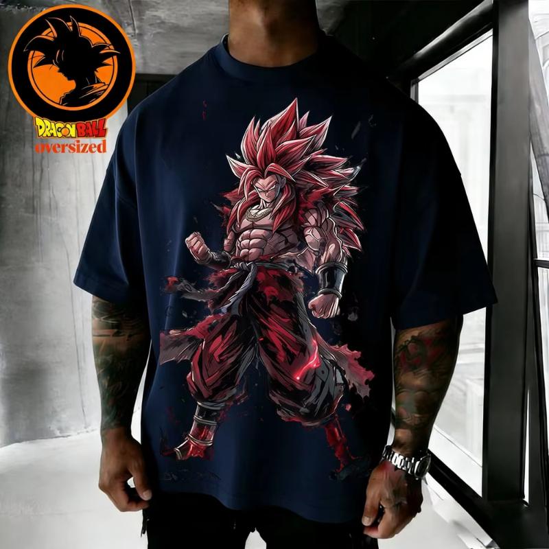 

2026 Summer Dragon Ball Series Retro Pure Cotton Mens Tshirt Wukong Printed Oversized Casual Shirt Unisex Parentchild Suit S