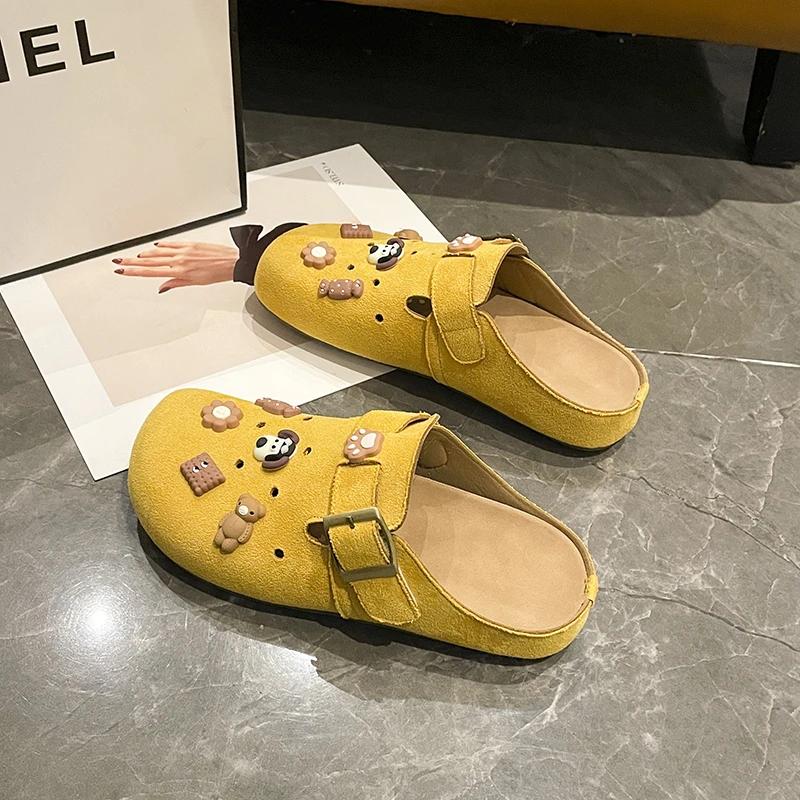 Fashion 2025 Women Sandals  With Arch Support Shoes Outdoor Beach Suede Clogs Slippers Suede Clogs Slippers Soft Insole Sandals