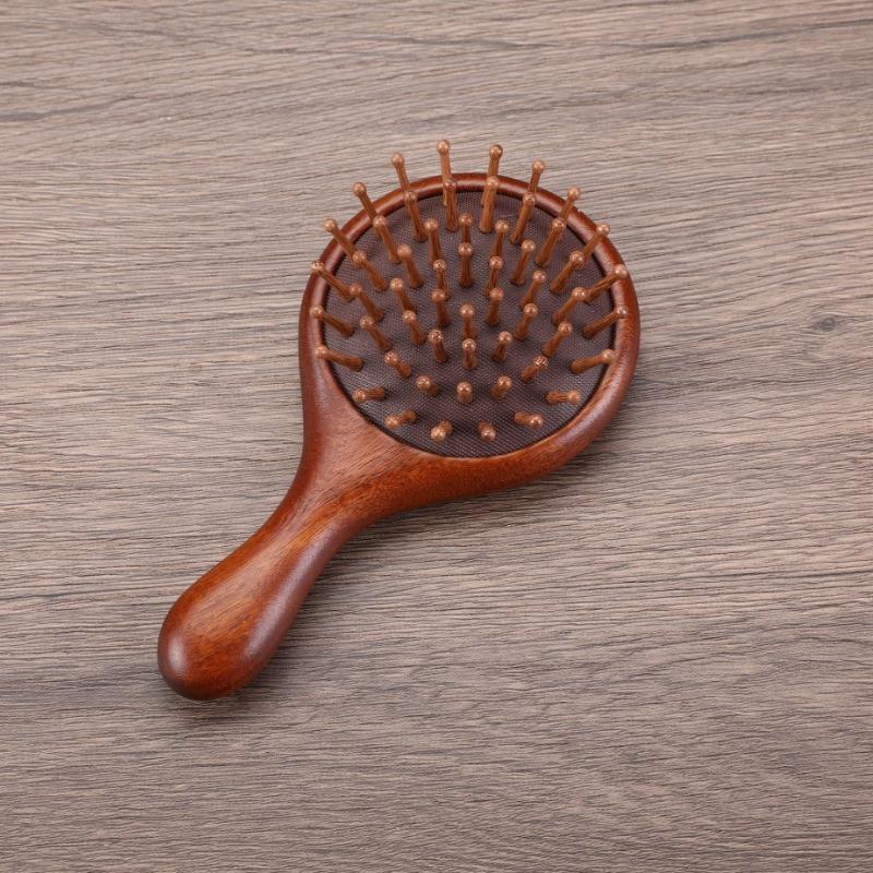 Sandalwood Air Cushion Comb Wooden Hair Styling Comb Oval Scalp Massage Brush Comb