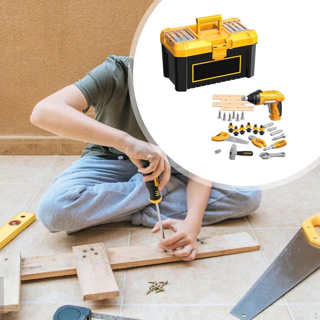 35 Pieces Electronic Toy Drill,Kid Tool Set,Toddler Box,Gift,Construction Tools,Toddler