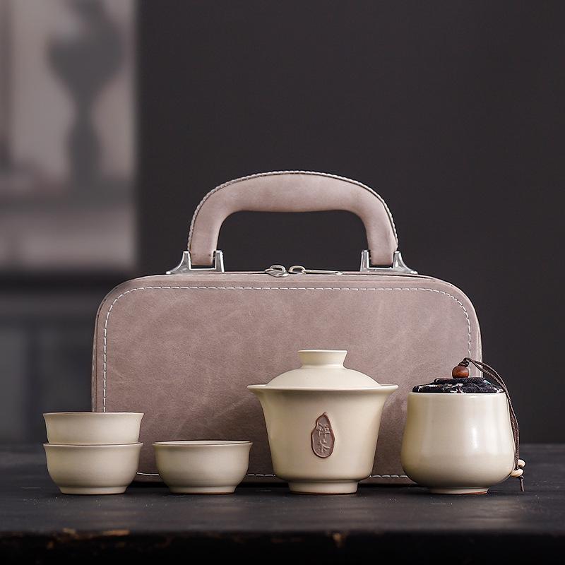 Ge Kiln Ceramic Kung Fu Tea Set Gift Box Packaging Can Be Printed Anniversary Company Activities Festival 1S Store Business Gifts