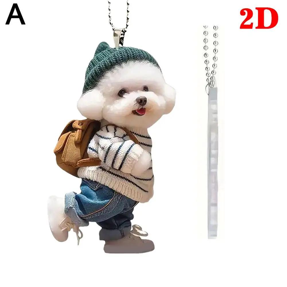 Creative Puppy Man Backpack Rearview Mirrors Pendant Decoration Auto Accessories Car Mirror Rearview Gifts Suspension Styli C6B3