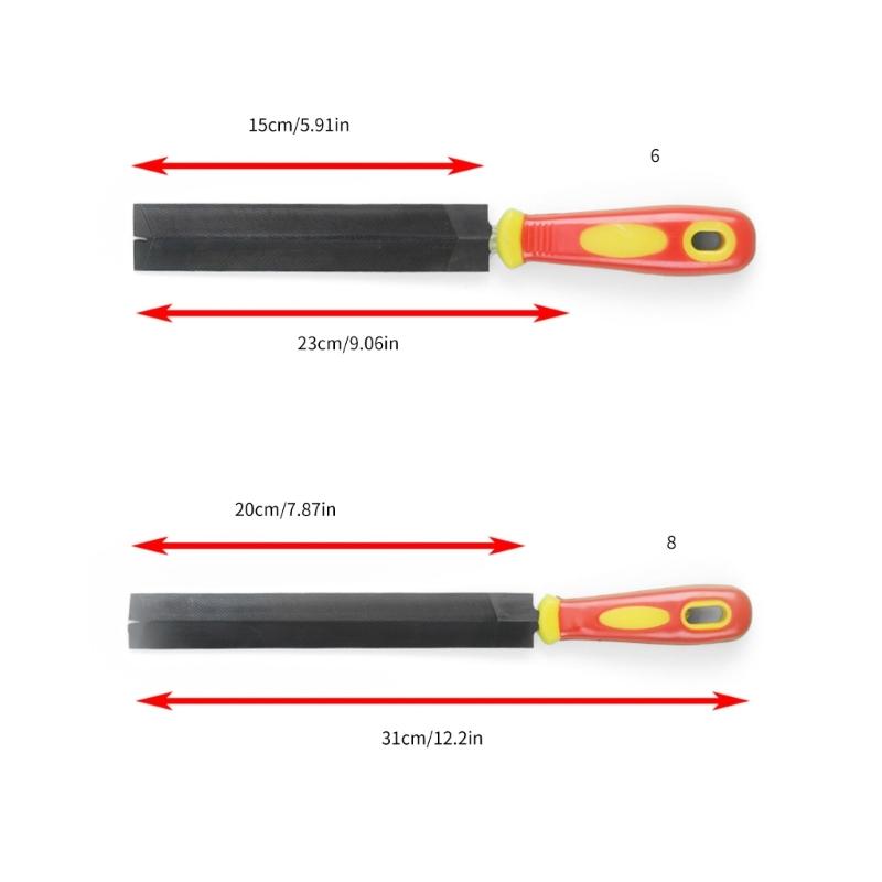 Flat Hand File with Hardened Steel Ergonomic Grip Plastic Handle Flat File