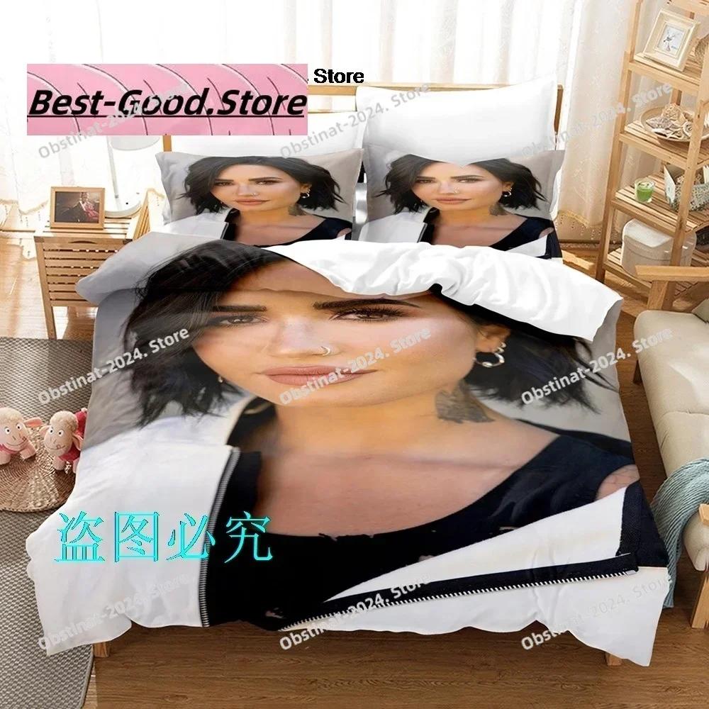 Fashion Demi Lovato Bedding Set Print single Comforter Quilt Bed Cover Duvet Cover Pillow Case 3 Pieces Sets Kids Adult Size CXG