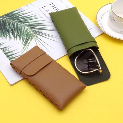 Custodia Impermeabile in Pelle per Occhiali da Sole Borsa Colore Unico Porta Occhiali Semplice Custodia per Occhiali Esterno