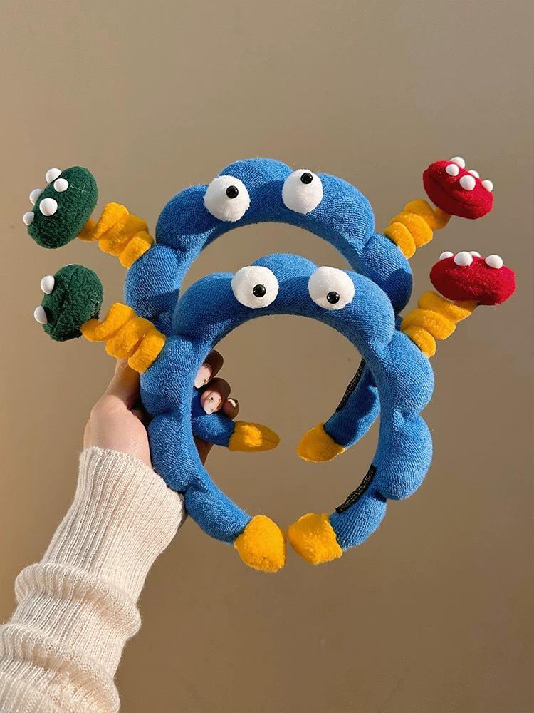 Yu Shuxin Inspired Big Eye Fluffy Headband for Women - Cute & Fun Hair Accessory for Washing Face & Photos