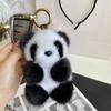 Hanging Panda Keychain Plush Pendant Decoration Fashionable Backpack Key Ring  for Traveling