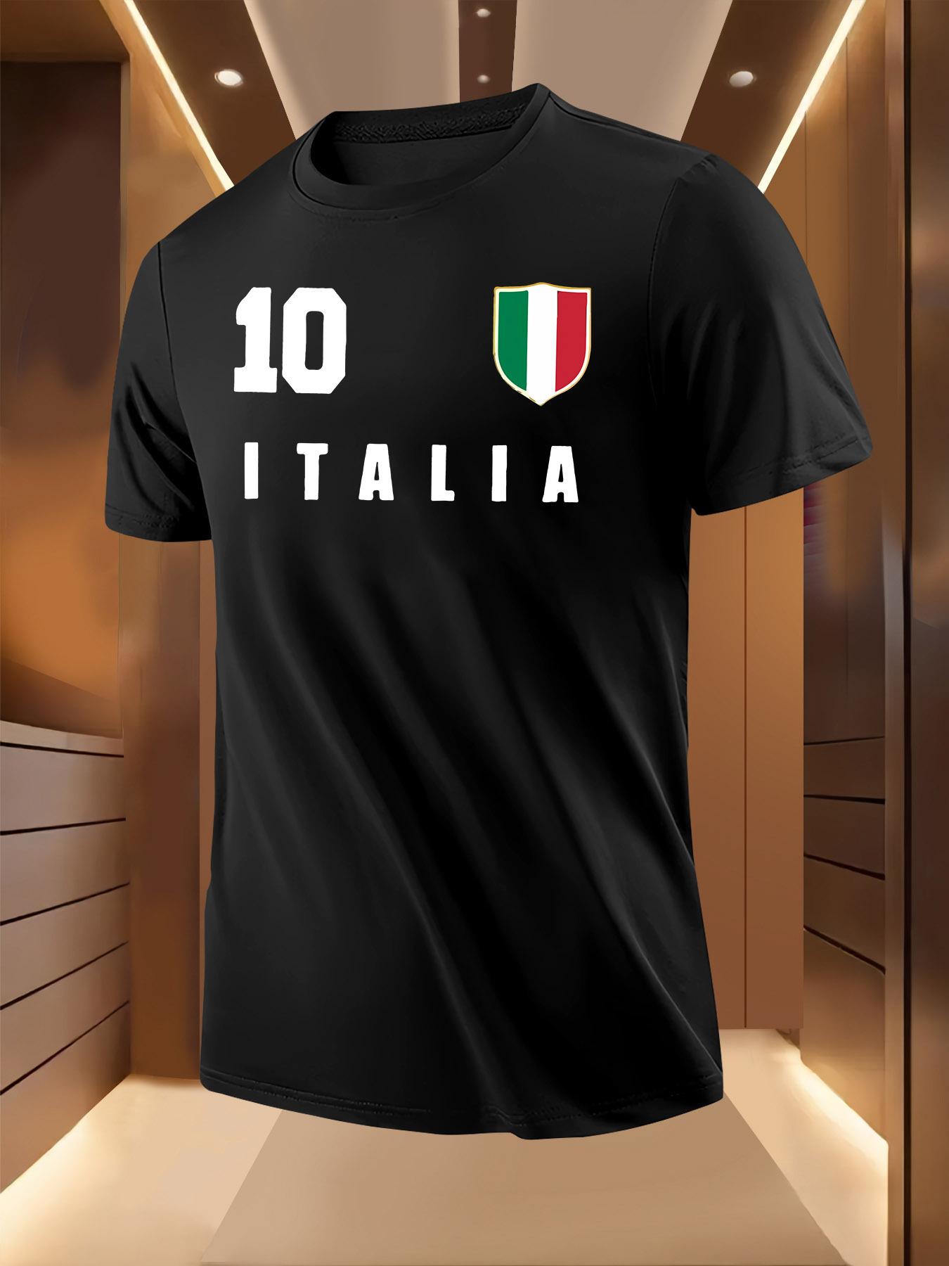 Italian Flag Graphic Tshirt - Breathable Lightweight Poly... S