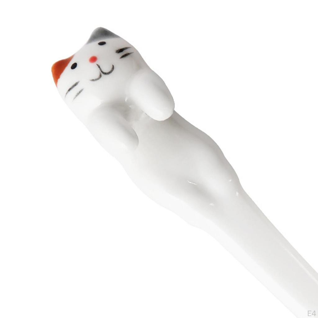 Spoon Cute Ceramic Cat Head Spoon, Lovely Ice Dessert for Stirring and sugar