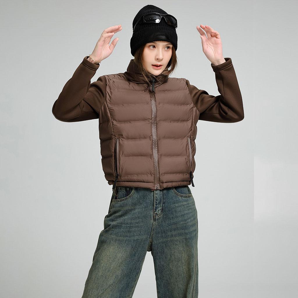 Høst- og vinterdameklær Europeisk og amerikansk stil Moteabel allsidig skjøtet kort bomullsjakke