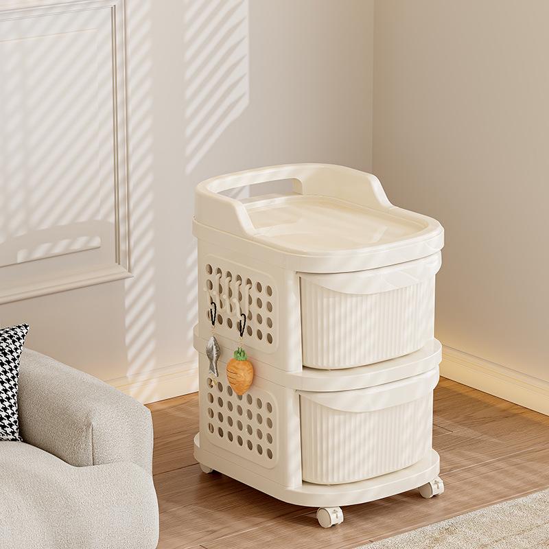 Movable Cream Storage Rack: Small Trolley with Drawer for Toys & Snacks