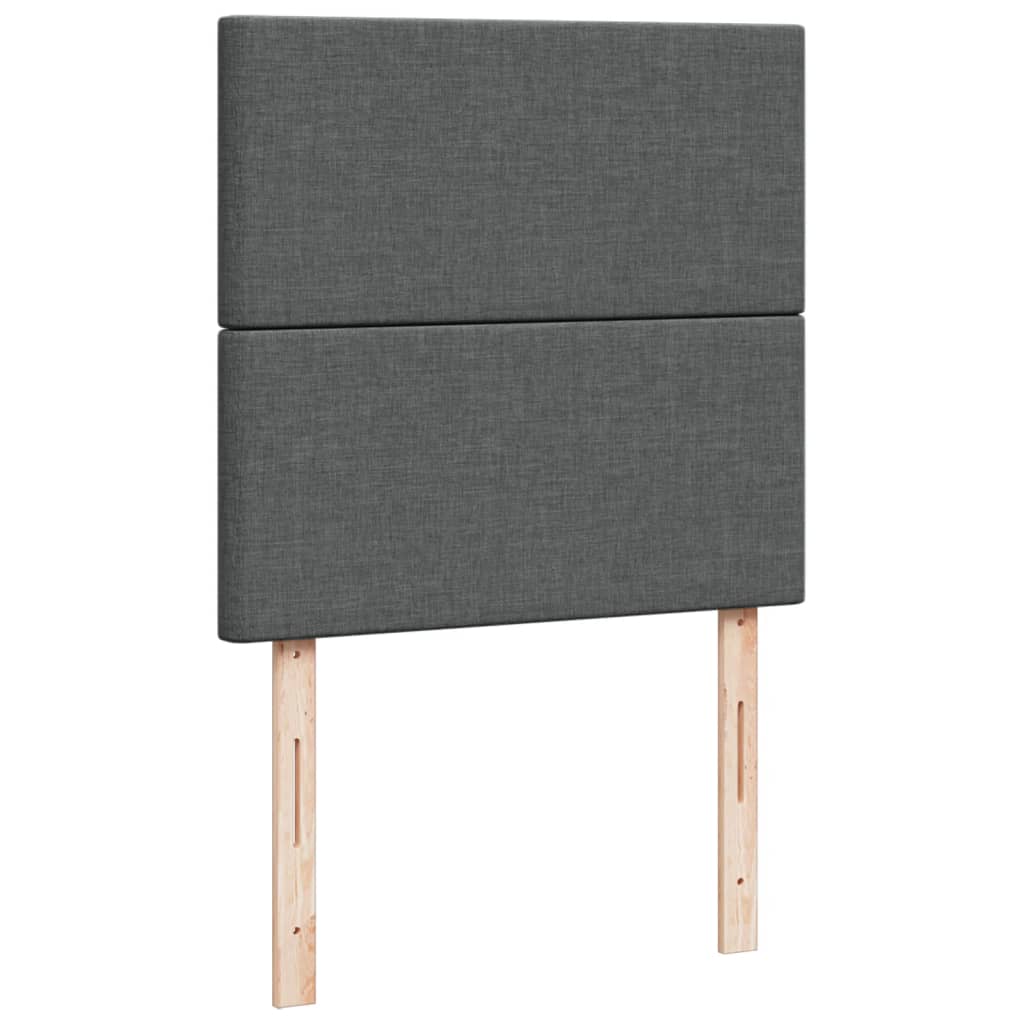 Box Spring Bed with Mattress Dark Gray 90x200 cm Fabric