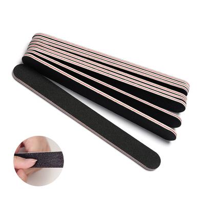 Pack of 10 (bagged) Black Red Heart Nail Files Double-sided Round Head Straight Sand Strips Polishing Strips Nail Rubbing Strips