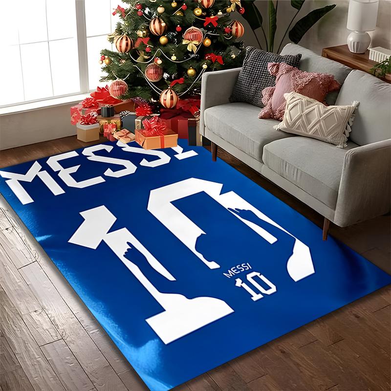 1pc Football Star Messi Printed Chair Rug for Home Office Use, Living Room Kitchen Game Room Area Carpet
