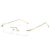 Alloy Rimless Diamond Cutting Man Glasses Frame Optical Prescription Eyeglasses Men Eyewear Fashion