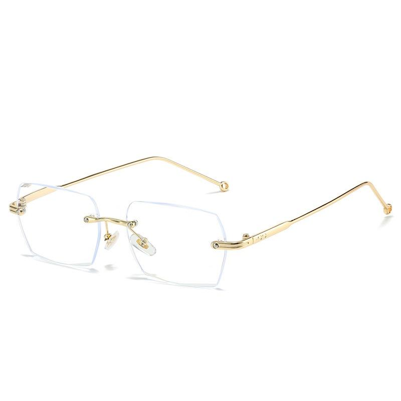 Alloy Rimless Diamond Cutting Man Glasses Frame Optical Prescription Eyeglasses Men Eyewear Fashion