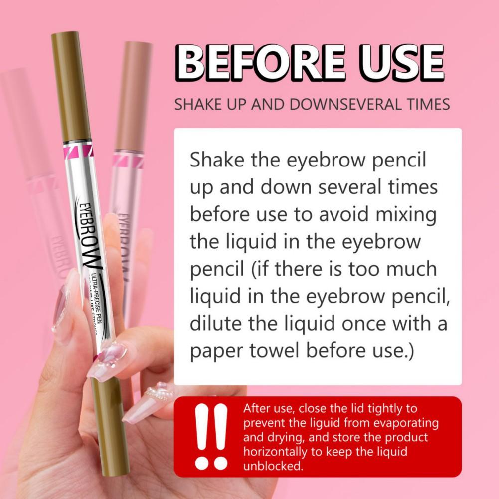 Waterproof Dual-Ended Eyebrow Pen and Eyebrow Brush