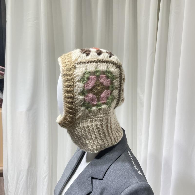 Dzianinowa kominiarka z wzorem kwiatowym dla uczniów, dorosłych. Wiatroszczelna czapka zimowa, ochrona szyi. Dla nastolatków, utrzymująca ciepło. Czapka rowerowa