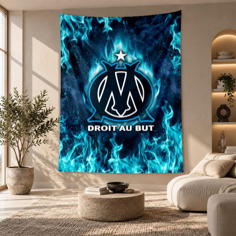 Decorative Tapestry,Olympique Lyonnais FC Printed Wall Art, Lightweight Wall Hanging For Bedroom Background