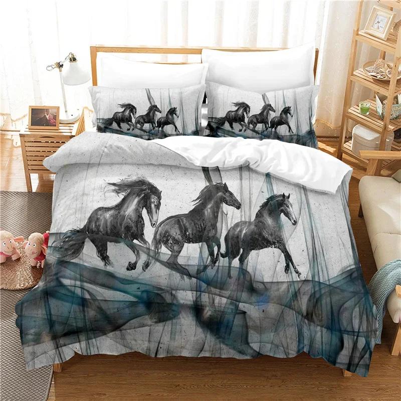 Nightmare Before Christmas  Duvet Cover with Pillow Cover Bed Sets Jack and Sally 3D Skull Christmas Bedding Set Bedroom Decor