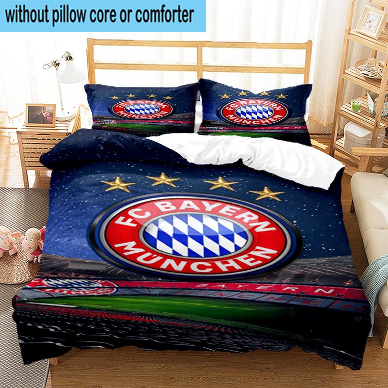 Set Biancheria da Letto Stampato FC Bayern München 3 Pezzi Copripiumino Chiusura Include 1 Copripiumino e 2 Federe Set Biancheria da Letto Decorazioni per la Casa Regali