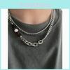 Vintage Style Multilayer Chain Necklace With Natural Stone Details For Casual Wear