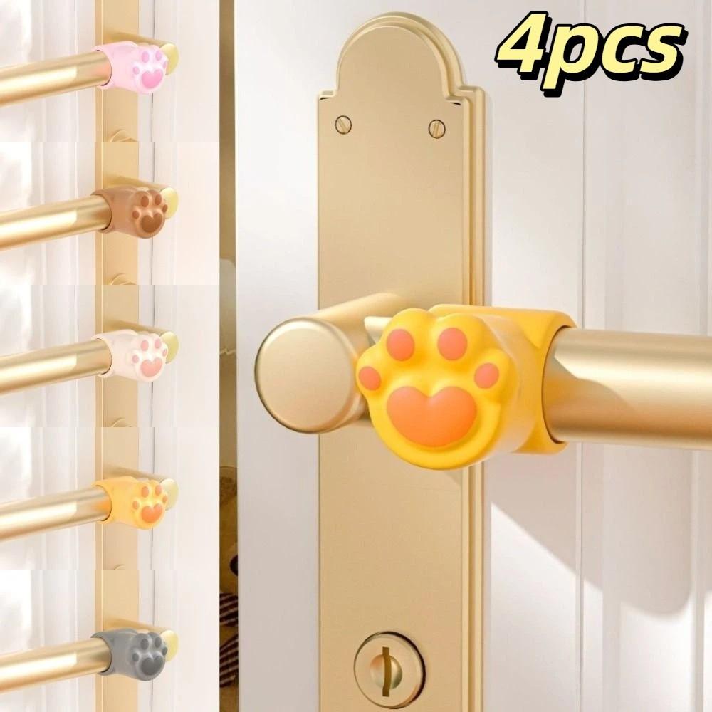 4pcs Durable Silicone Door Stopper Anti-Shock Mute Door Handle Bumper Cartoon Shape Practical Wall Protector Home Decoration