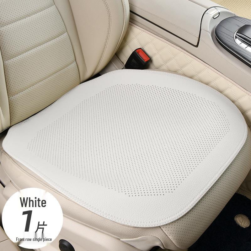 Nappa Sommerleder Ultra-Dünn Ganzjahres-Autositzkissen - Atmungsaktiv & Weich Universale Abdeckung beige