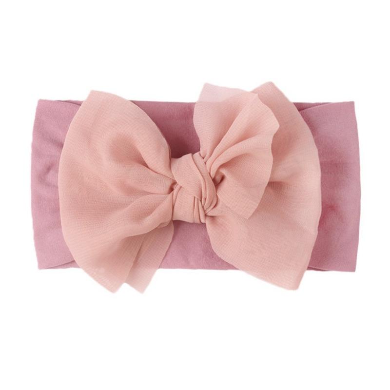 New baby nylon headband, baby cute bow wide-sided double-knotted headscarf, children's headband.
