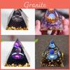 Modern Resin Crystal Ball Pyramid Decorative Sculpture For Home Office Tabletop Display