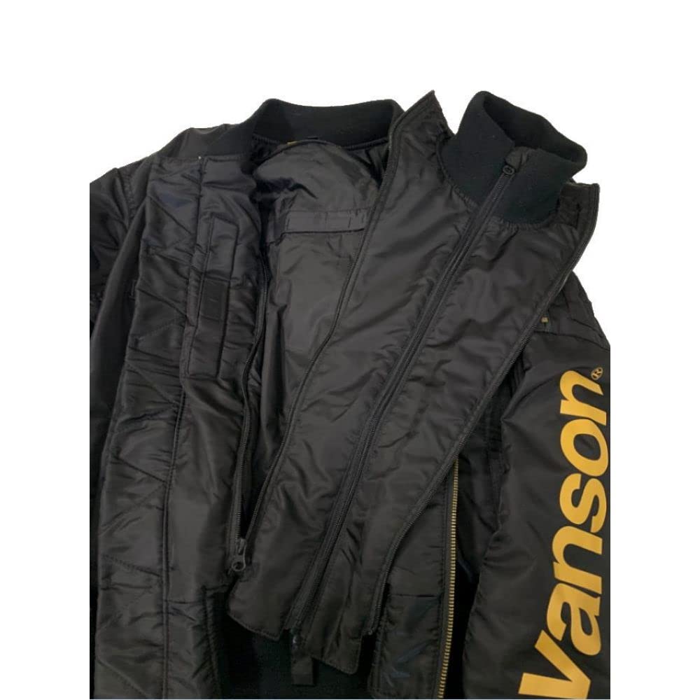 Vanson Men's MA-1 Jacket TVS2308W Black/Yellow