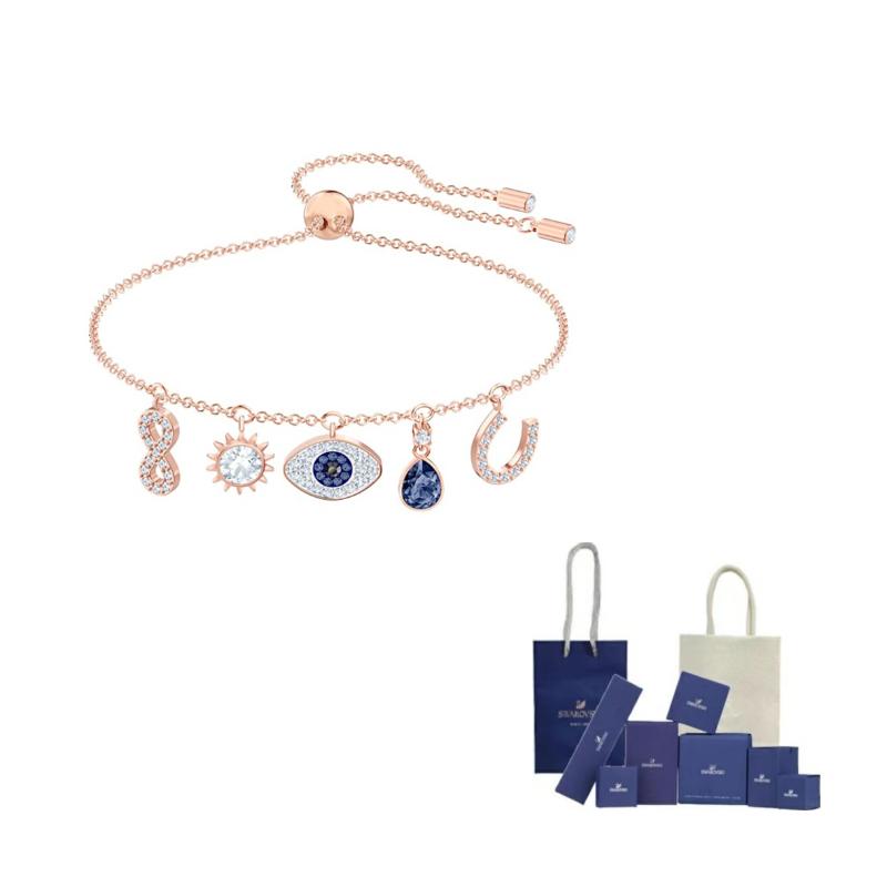 Swarovski Symbolica Rose Gold plated Bracelets Womens Blue F-Original Brand Box And Bag