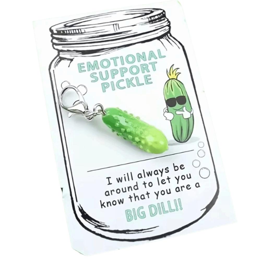 

Green Mini Cucumber Pendant Resin Simulated Fruit Key Ring Emotional Pickle Keychain Graduation зелёный