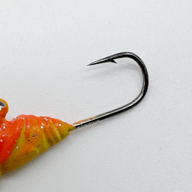 30pcs*Ice Fishing Jigs Lures Kit Crappie Panfish Jigs Head Fishing Hooks Set for Winter Ice Jigging