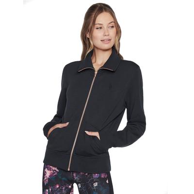 Hoodless Hoodie Skechcloud Jacket, Womens Black Sweatshirt
