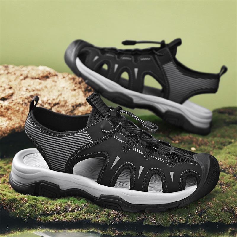 Summer Men Sandals Genuine Leather Mens Casual Shoes Outdoor Men Leather Sandals for Men Beach Shoes Roman mens Shoes