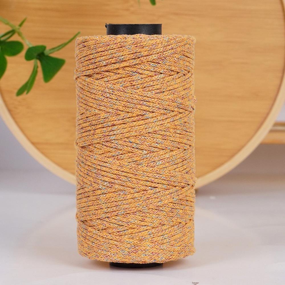 New 150g/ball Metallic Yarn 2.5mm Shimmering Glitter Gold Cord Thread DIY Handmade Crochet Yarn for Bag/Hat/Mat