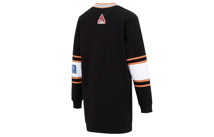 Puma Long Sleeved Dresses Women's Black V Neck Moderate Mid Length 677380-01