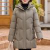 Abrigo Acolchado de Invierno para Mujer, con Capucha, Cremallera, Cálido, Longitud Media, Chaqueta de Algodón L-6XL