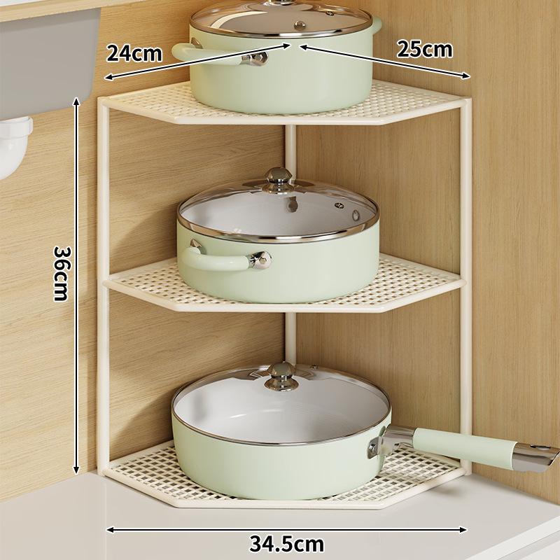 Corner Kitchen Counter Shelf: Multi-layer Pot and Cookware Storage Rack