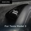 For Tesla Model 3 Y Car Door Button Luminous Sticker Reminder Door Open Exit Sticker Armrest Window Lift Button Switch 2017-2020